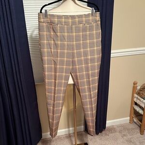 Talbots Women's Plaid Chatham Ankle Pants - Tan and Black